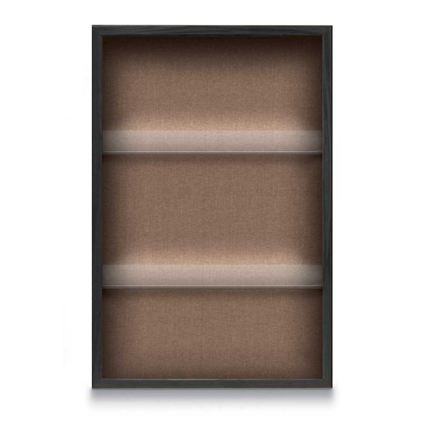 Outdoor Enclosed Combo Board, 48"x36", Satin Frame/Grey & Buff